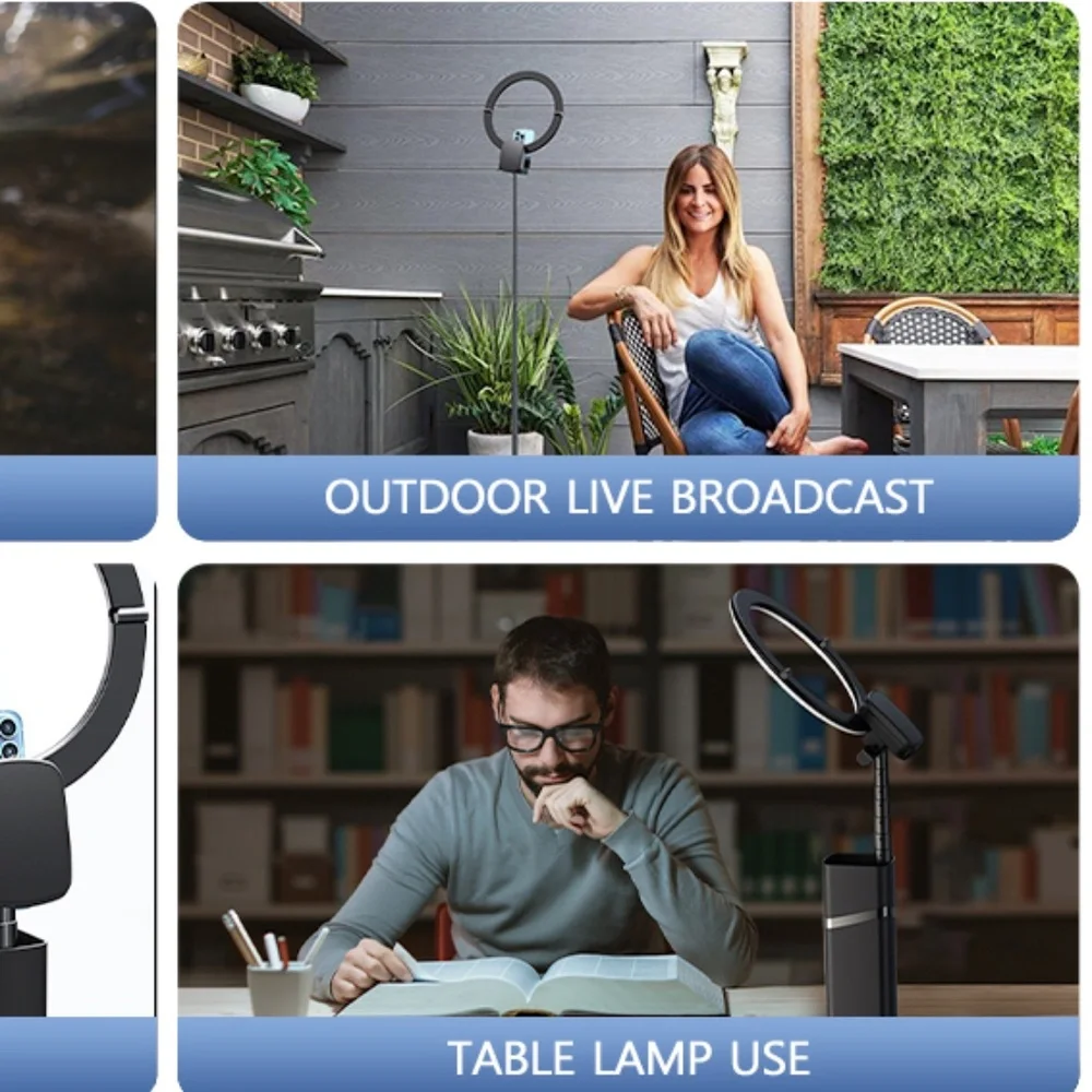 Tycom Ring Light with Tripod Stand and Phone Clip 10.2in/26cm, Selfie Li…